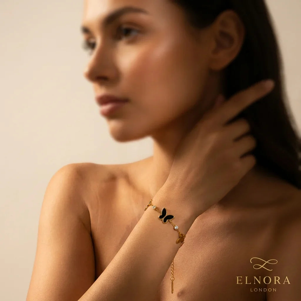Butterfly Charm Bracelet for Women UK | Zircon | Elnora London