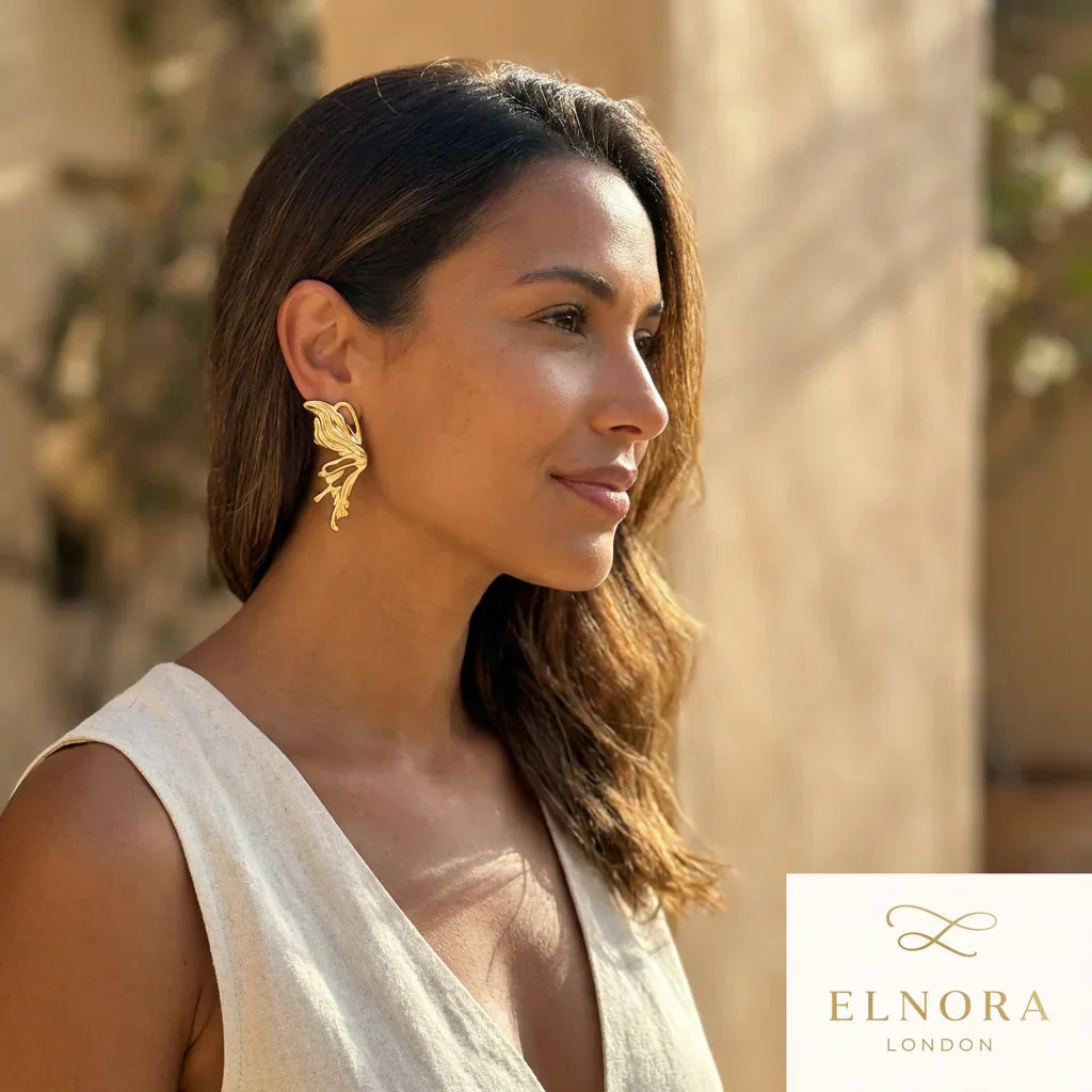 Amelisse Wing Grace Earrings – The Gold Statement Earring You Need in Your Collection