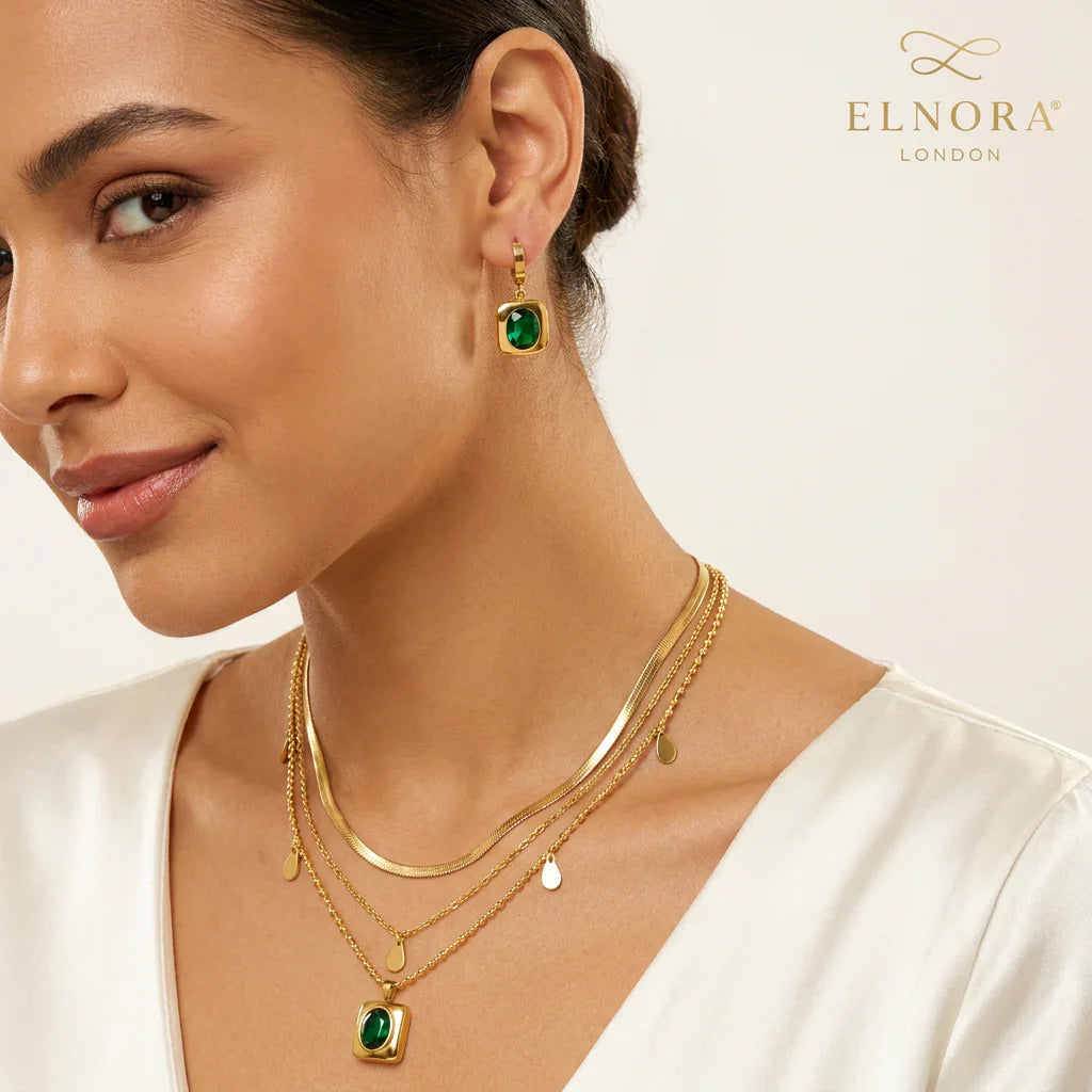 Emerald Green Jewellery Set for Women UK | Elnora London