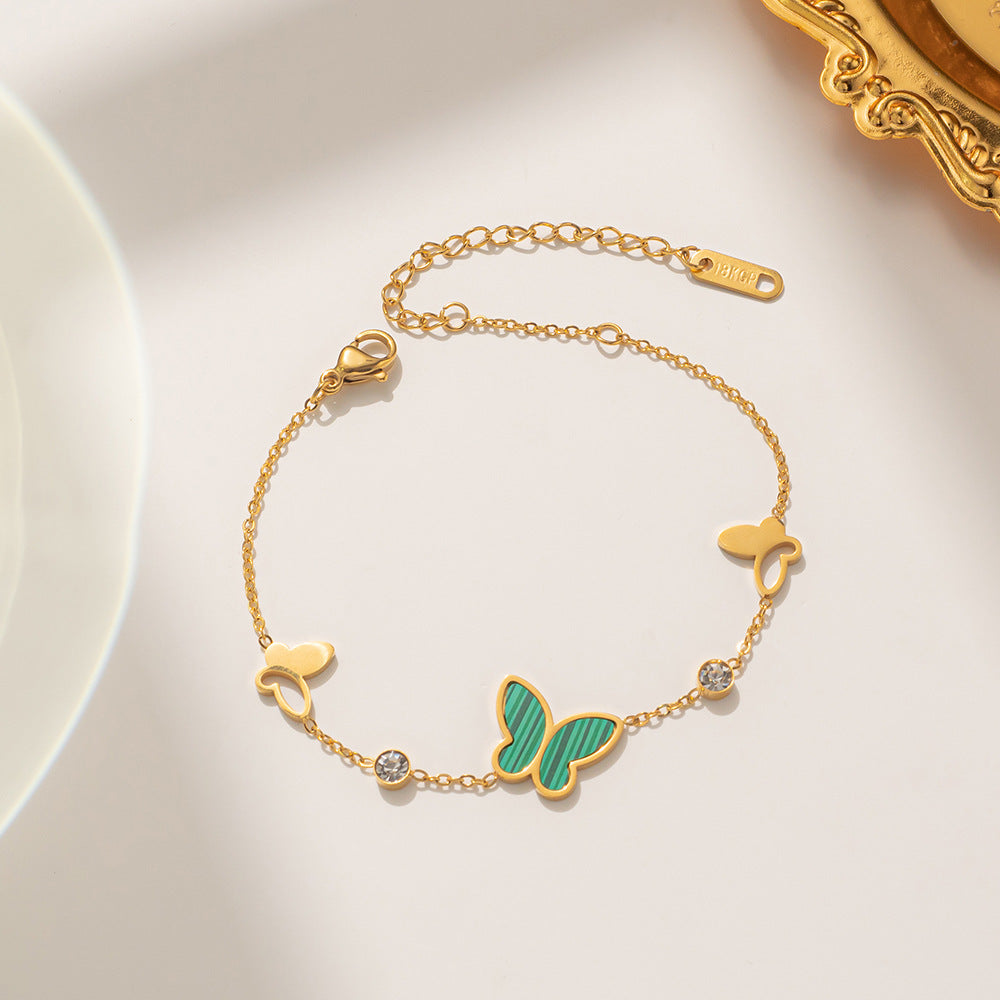 Butterfly Charm Zircon Bracelet