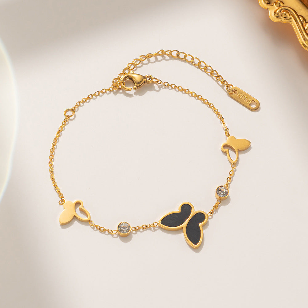 Butterfly Charm Zircon Bracelet