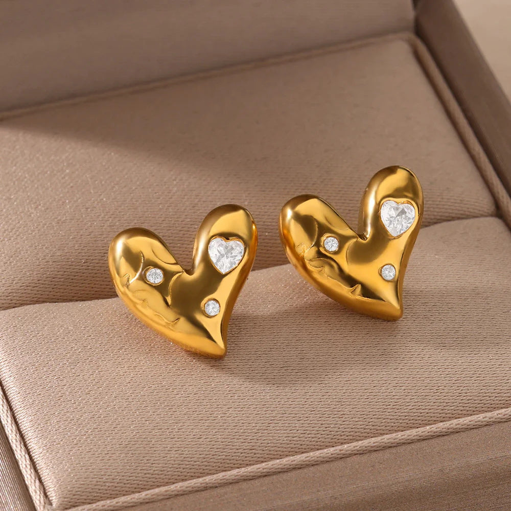 Velo Liquid Heart Stud Earrings