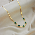 Emerald Glow Square Necklace