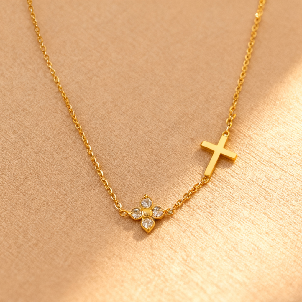 Rosette Cross Elegance Bracelet