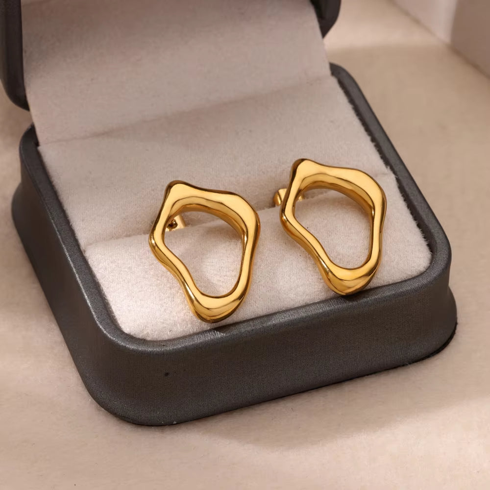 Elara Organic Loop Stud Earrings