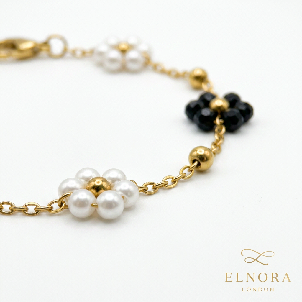 Aria Black & White Pearl Bracelet