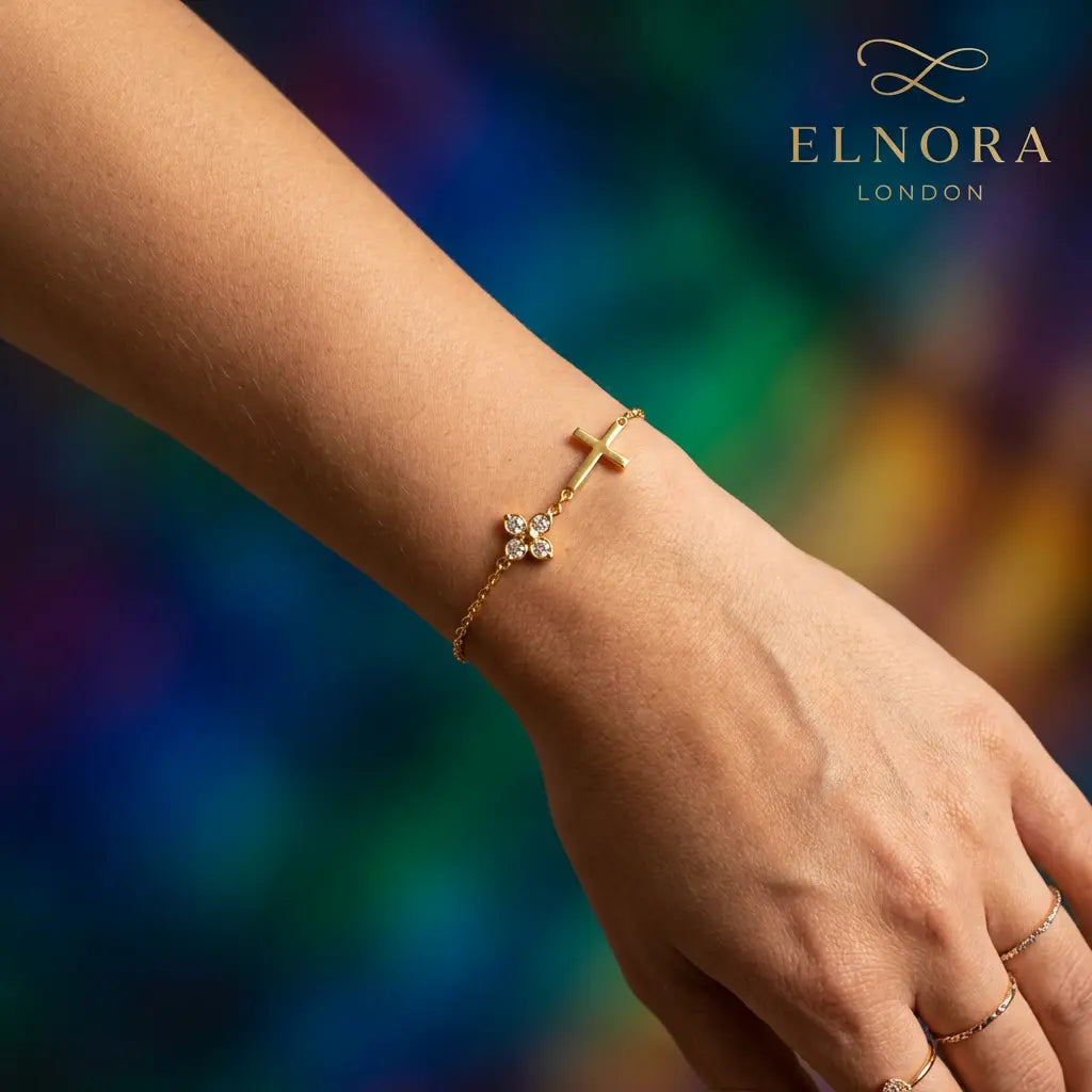 Rosette Cross Elegance Bracelet