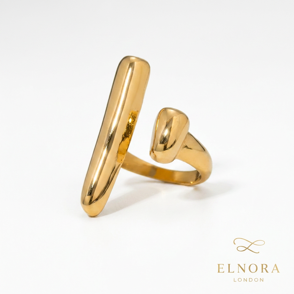 Sculpted Dual Bar Gold Ring