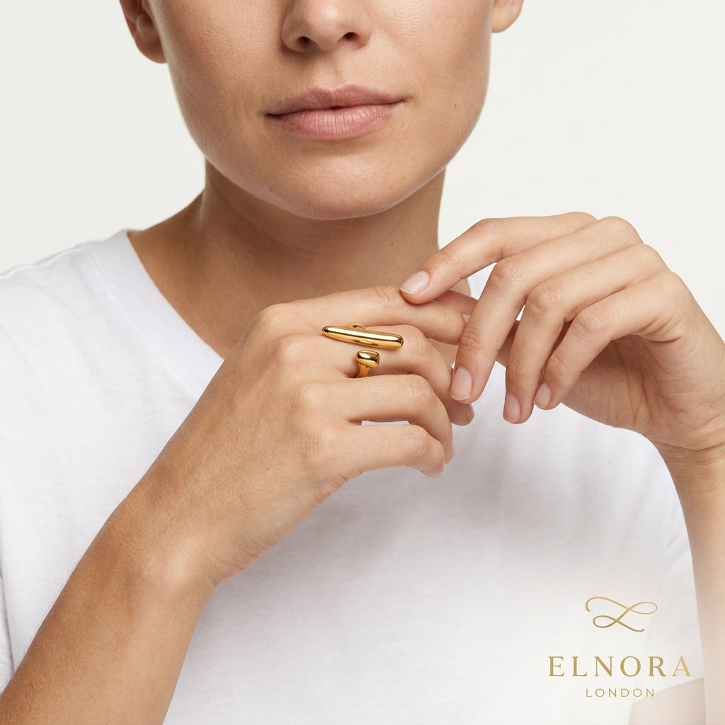 Sculpted Dual Bar Gold Ring