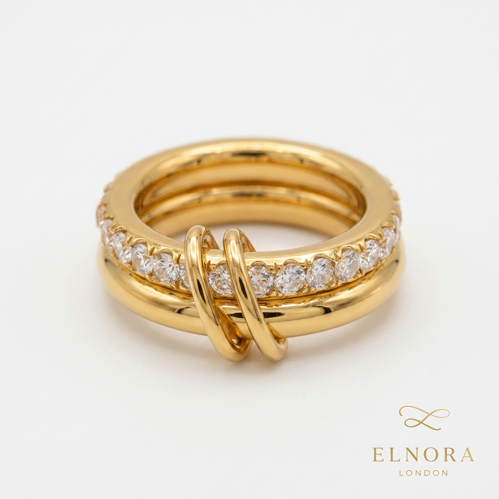 Zyra Twin Band Zircon Ring