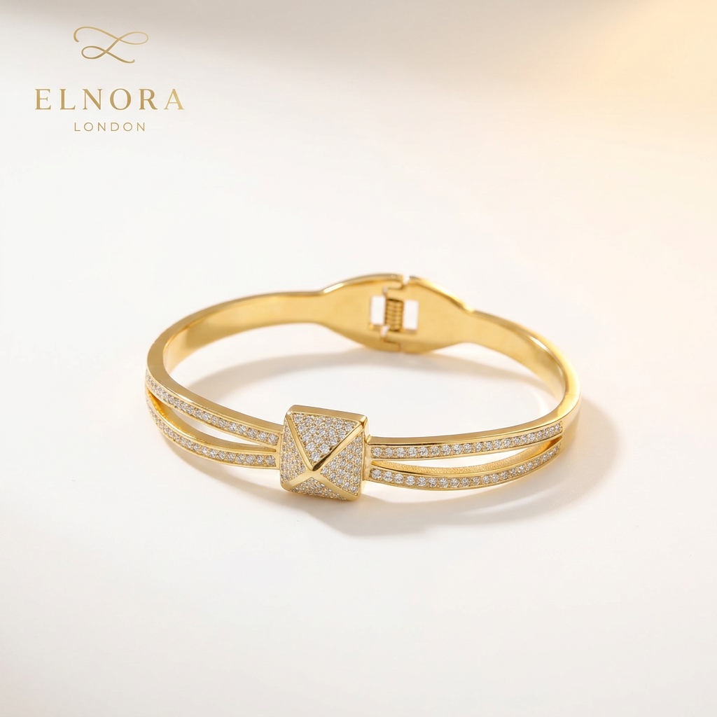 Crystal Arc Zircon Bangle