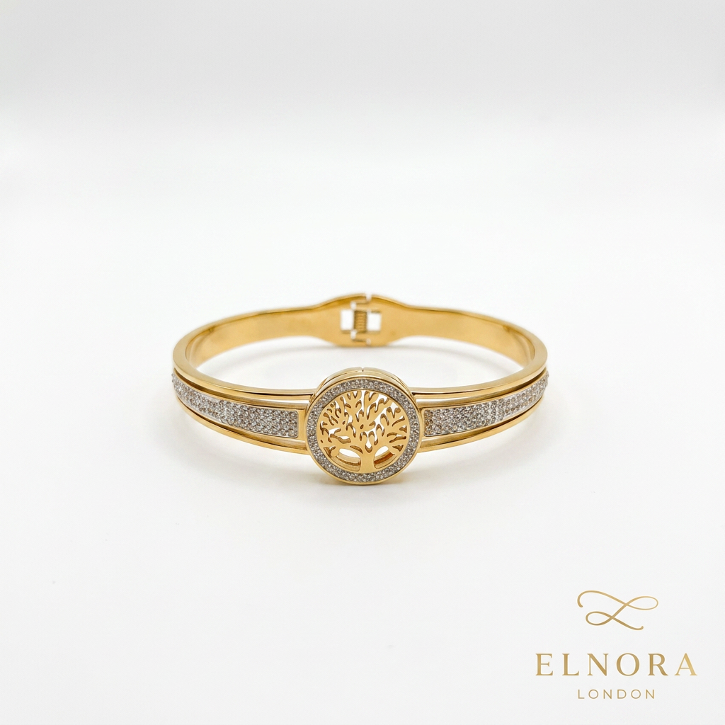 Gold Tree of Life Bangle