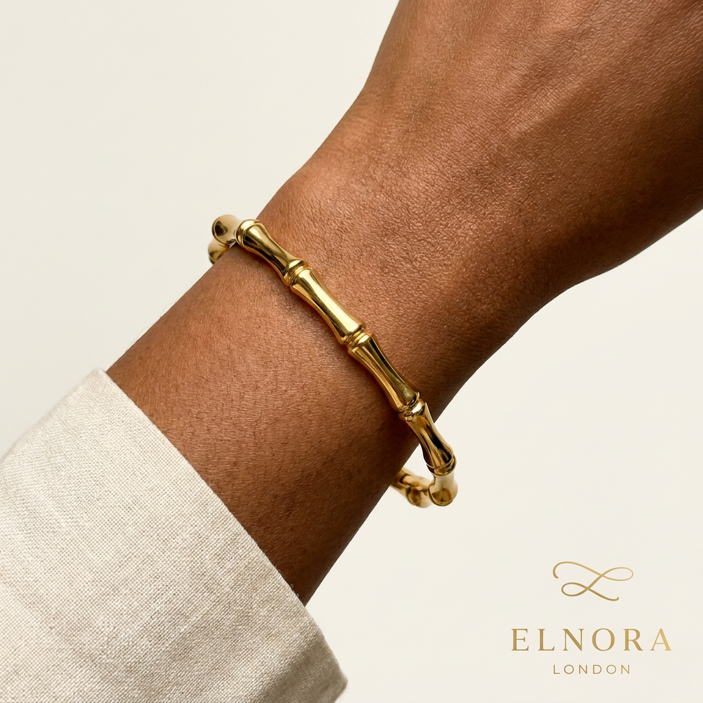 Golden Bamboo Link Bangle