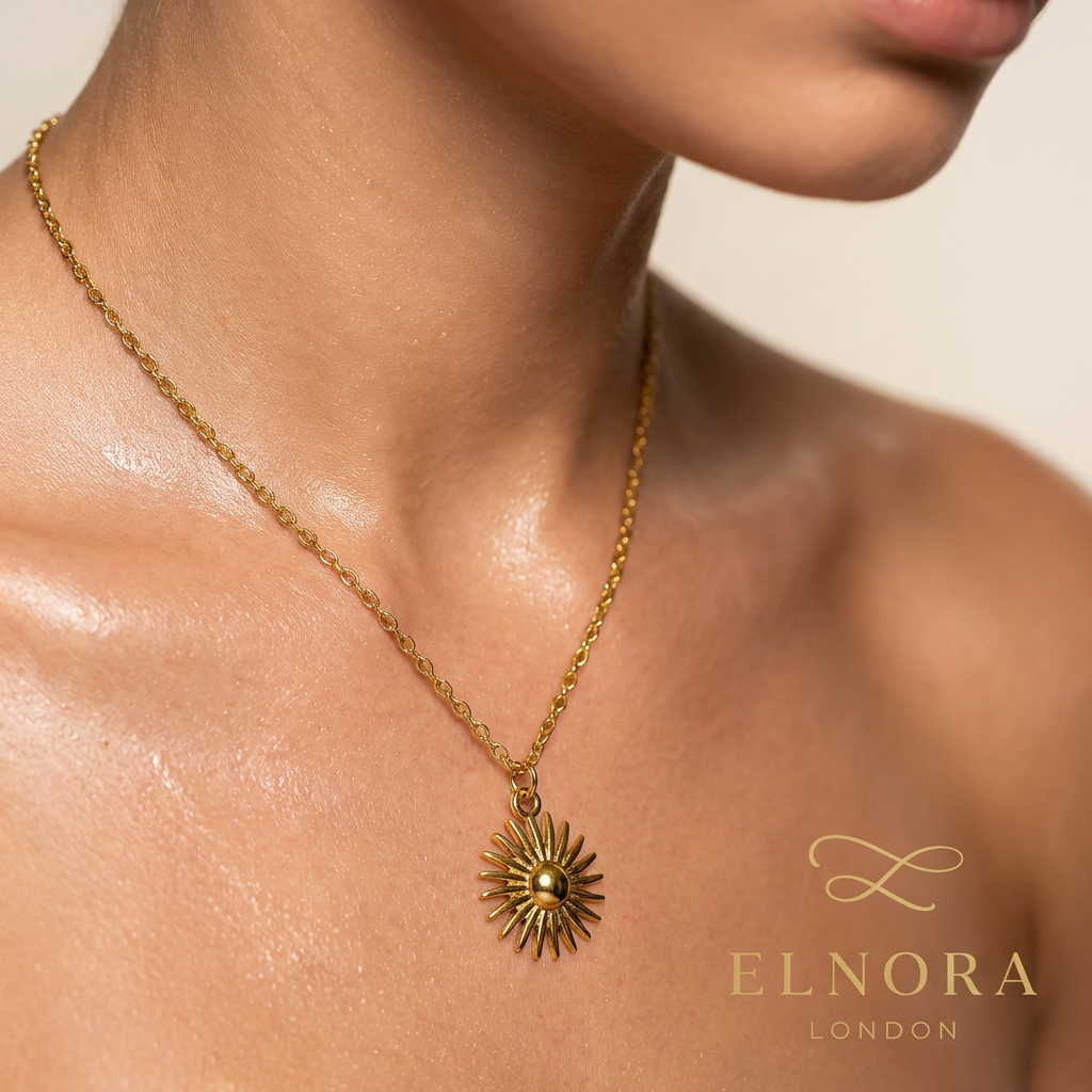 Solara Radiant Sun Pendant Necklace
