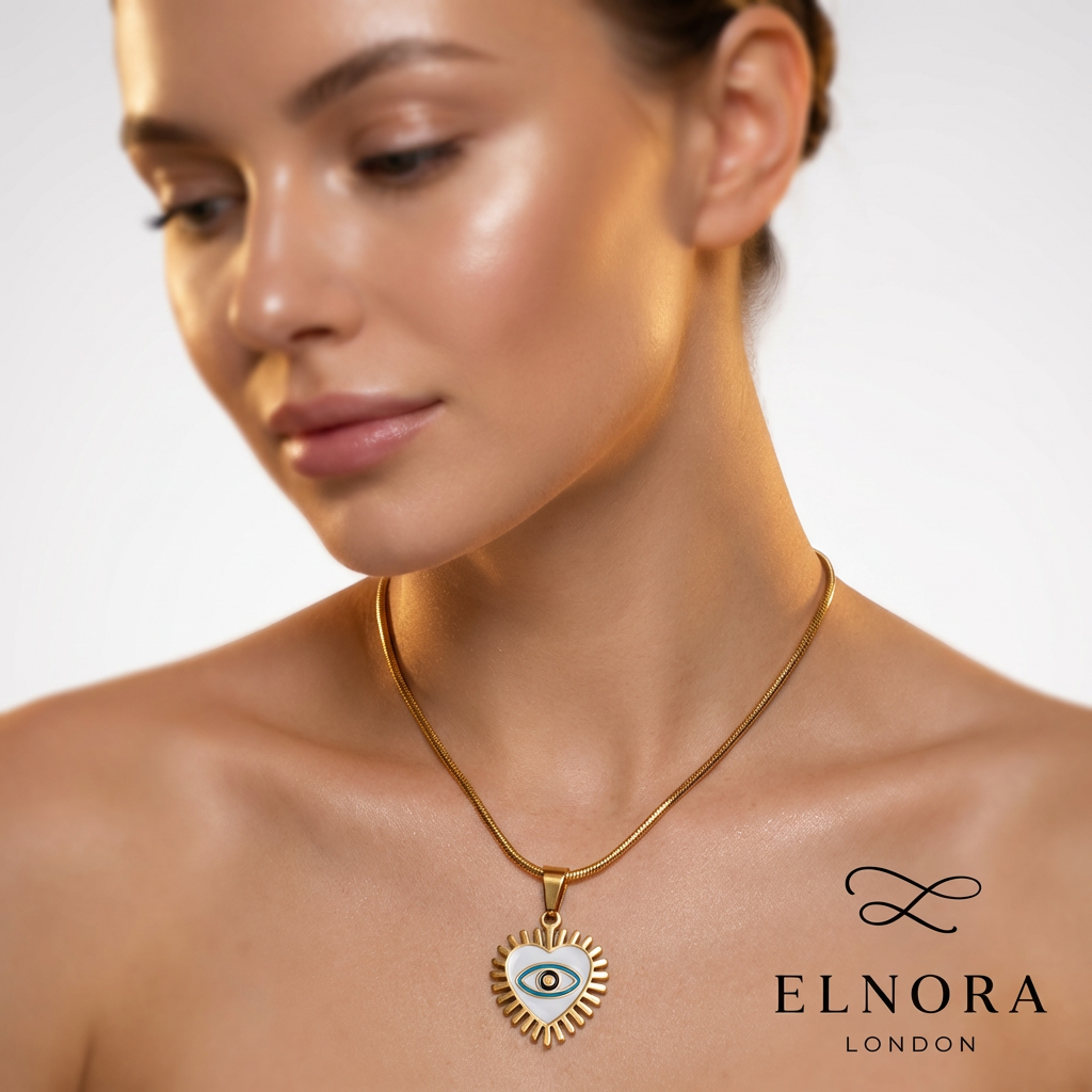 Solara Evil Eye Heart Necklace