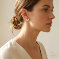 Amara White Heart Stud Earrings
