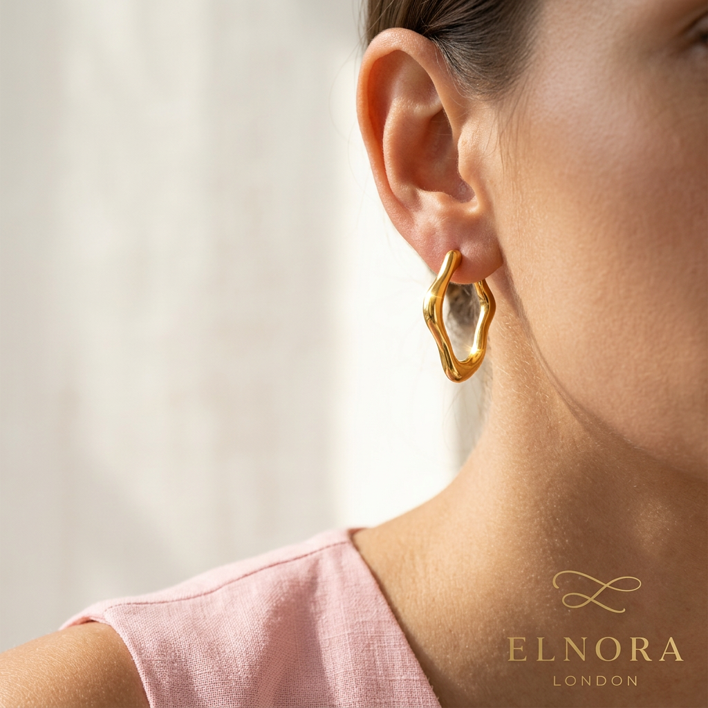Elara Organic Loop Stud Earrings