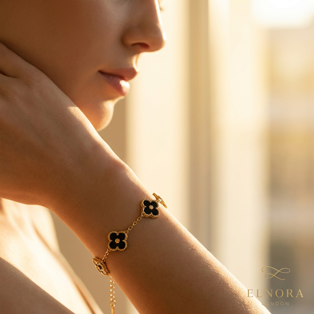 Midnight Noir Clover Bracelet