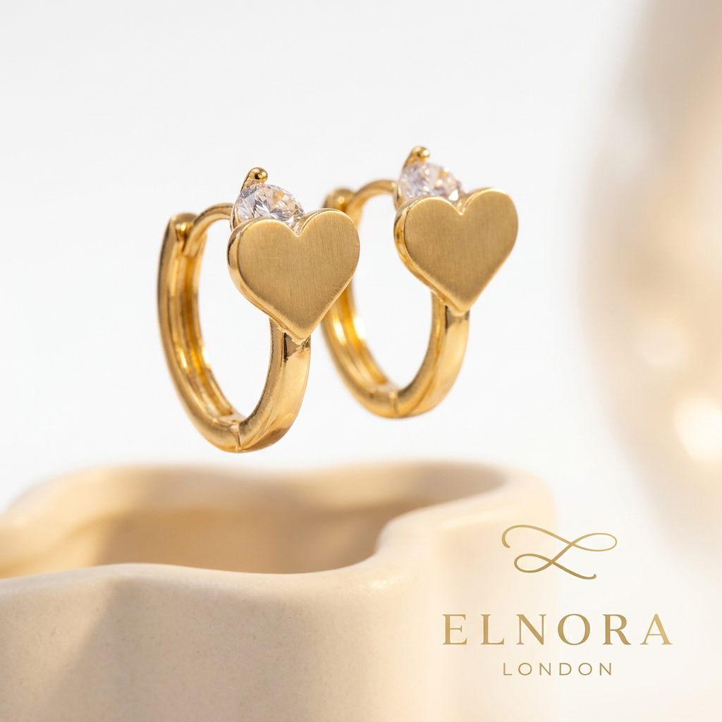 Amora Heart Huggie Earrings