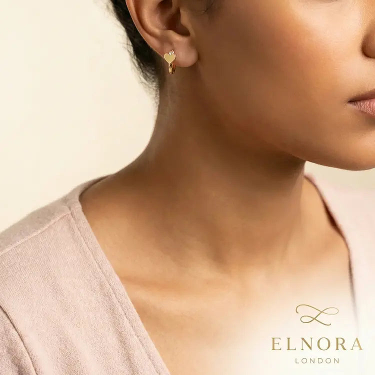 Amora Heart Huggie Earrings
