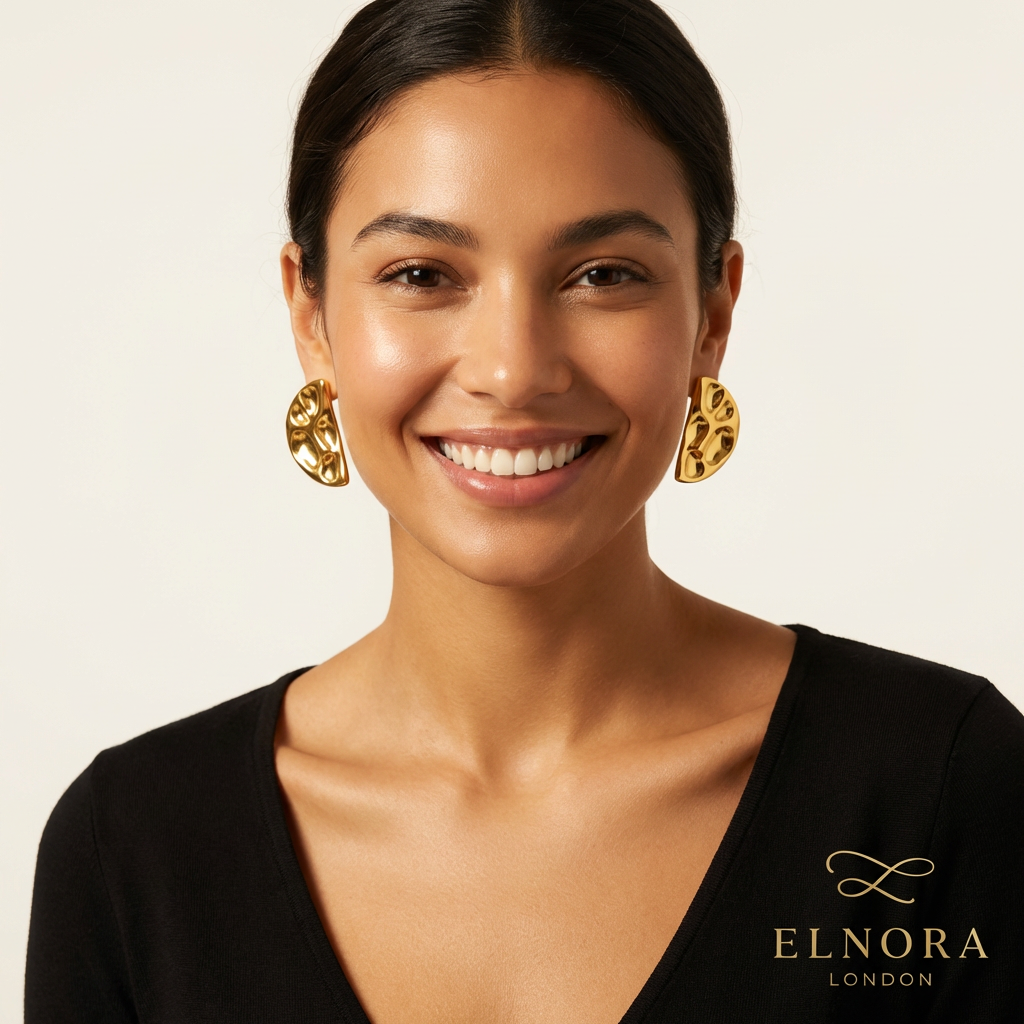 Lia Sculpted Gold Stud Earrings
