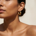 Gold Sculpted Hoop Earrings