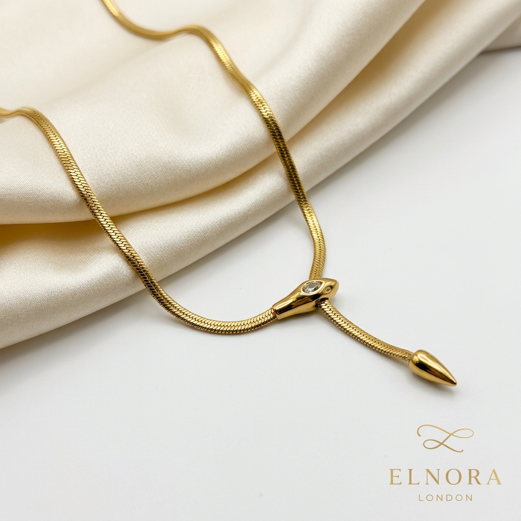 Serene Drop Snake Necklace