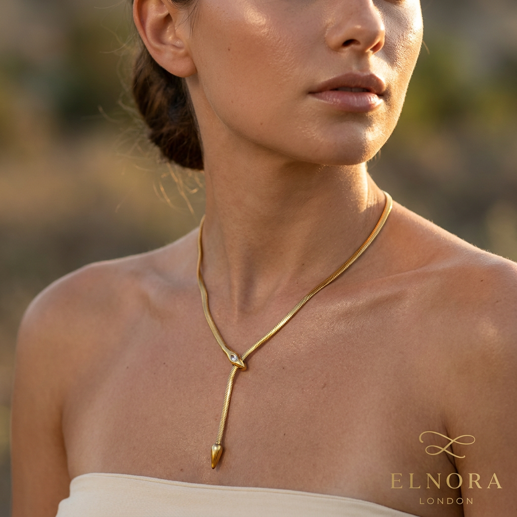 Serene Drop Snake Necklace