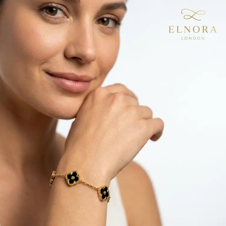 Midnight Noir Clover Bracelet