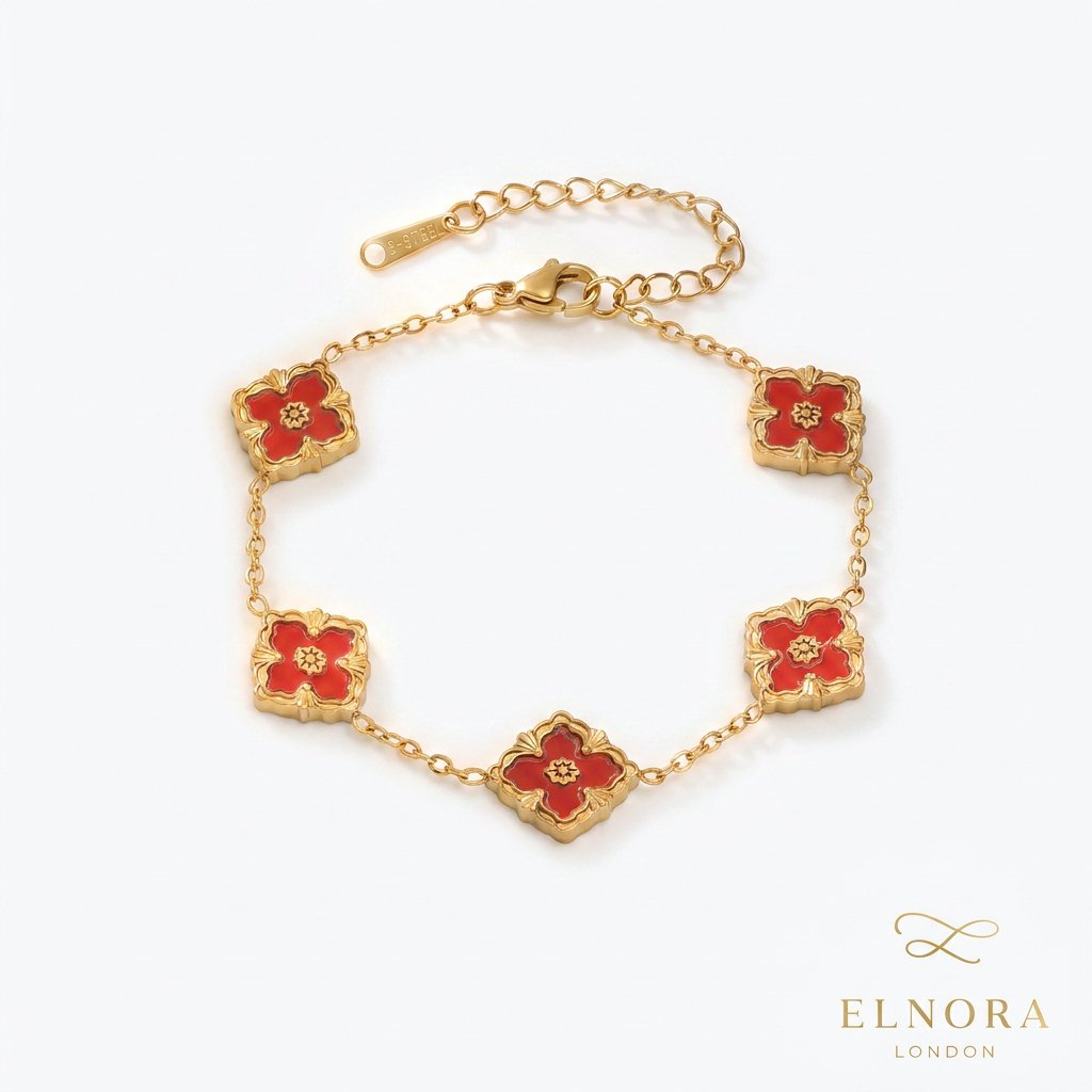 Cherry Blaze Clover Bracelet