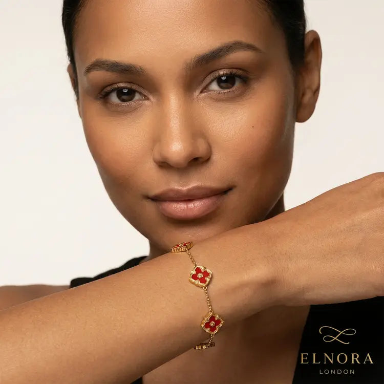 Cherry Blaze Clover Bracelet