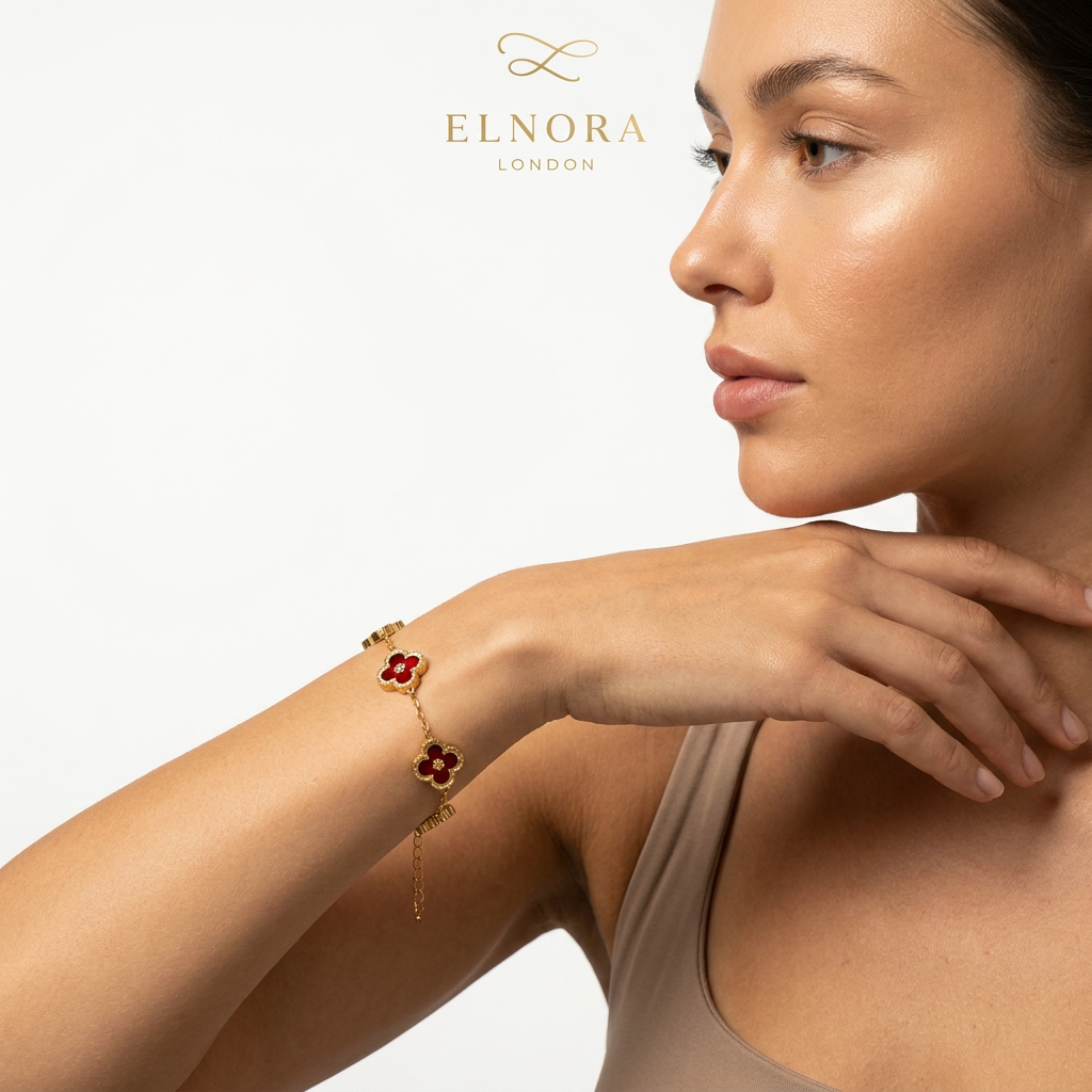 Deep Berry clover bracelet