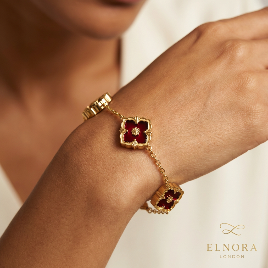 Deep Berry clover bracelet