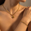 Golden Heart Link Bracelet