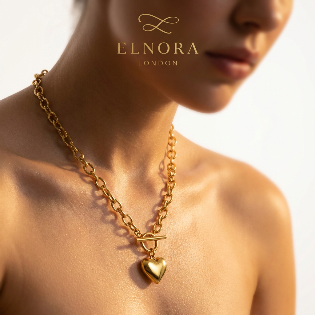Golden Heart Link Necklace