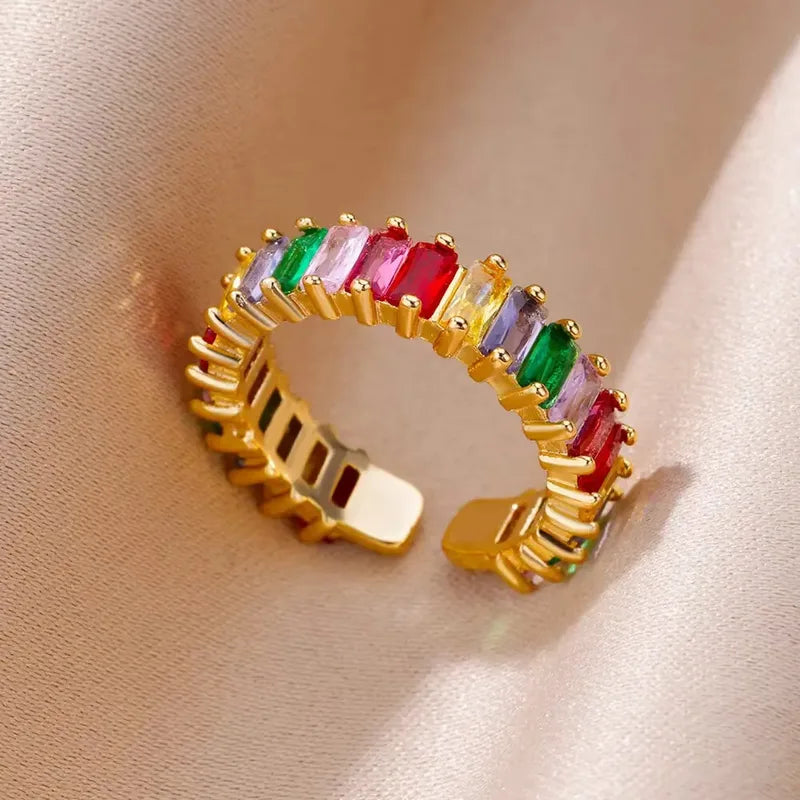 Aria Rainbow Zircon Open Ring