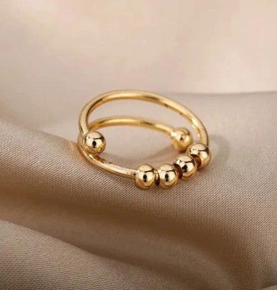 Golden Bead Open Ring
