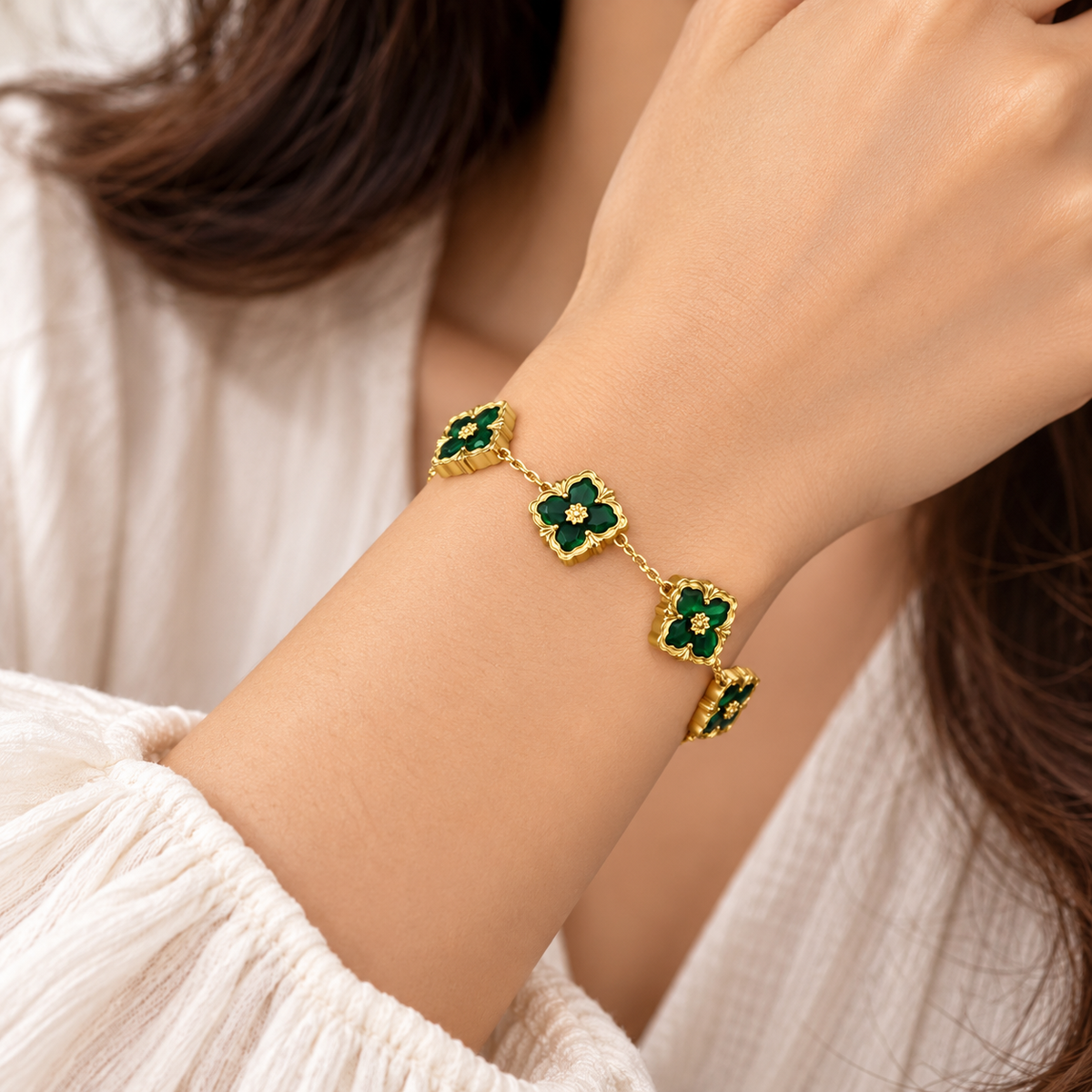 Jade Clover Bracelet