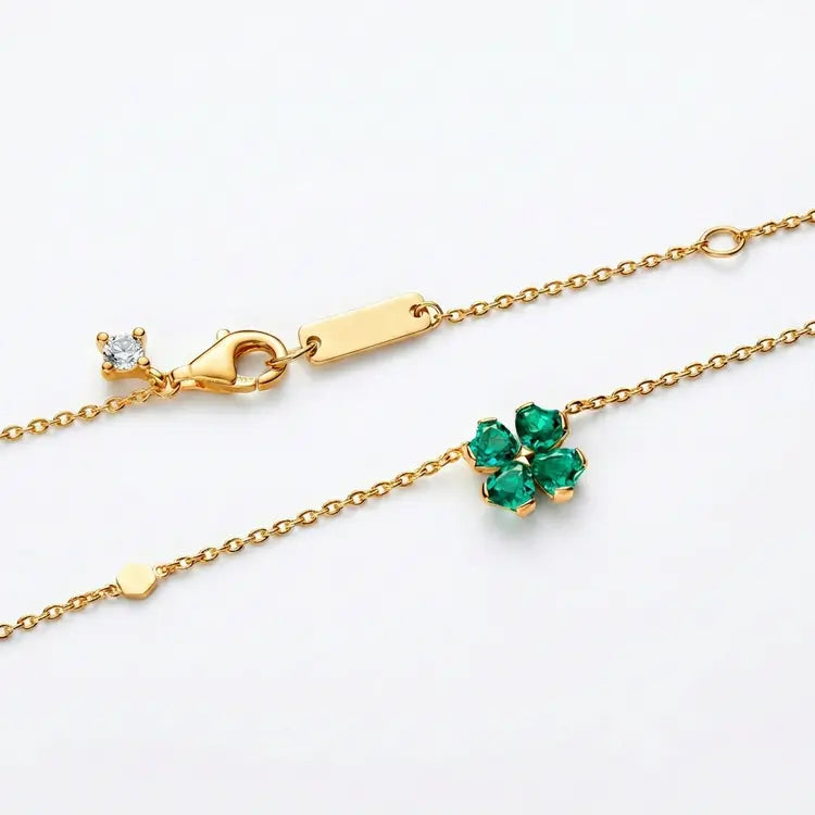 Emerald Lucky Clover Jewellery Set