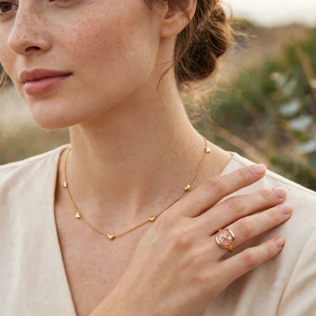 Model wearing the Lagoon Star Ring