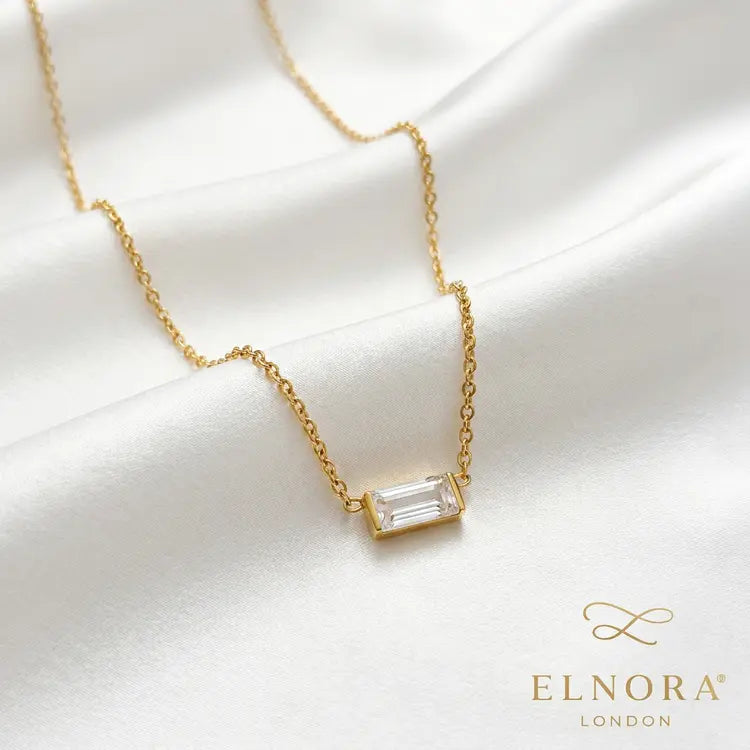 Lunara Crystal Bar Necklace