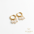 Maris Trio Pearl Hoop Earrings