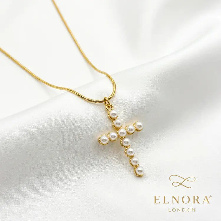 Pearl Cross Grace Necklace