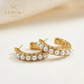 Pearl Halo Hoop Earrings