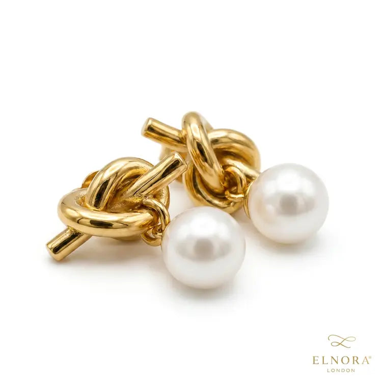 Pearl Knot Drop Earrings