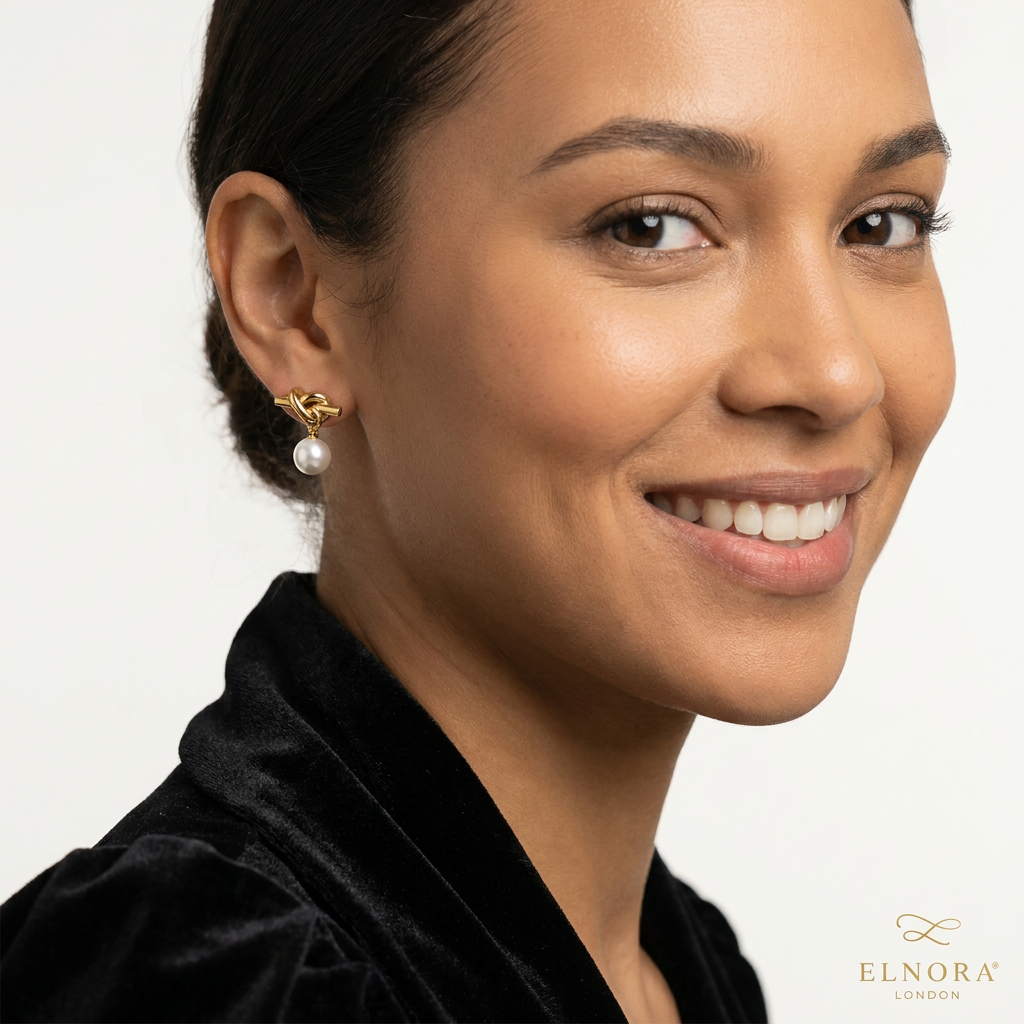 Pearl Knot Drop Earrings