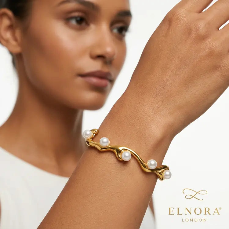 Pearl Wave Open Bangle