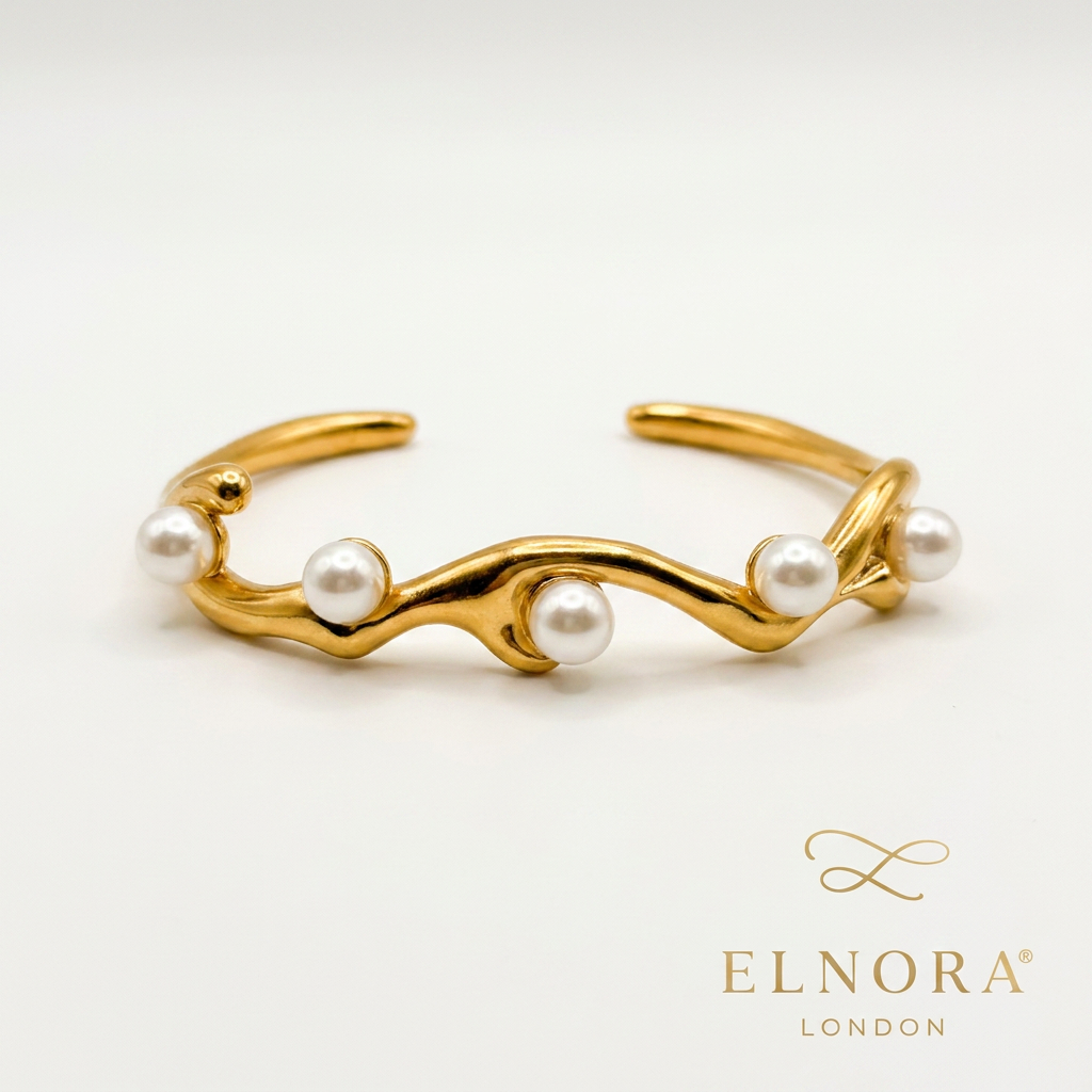 Pearl Wave Open Bangle