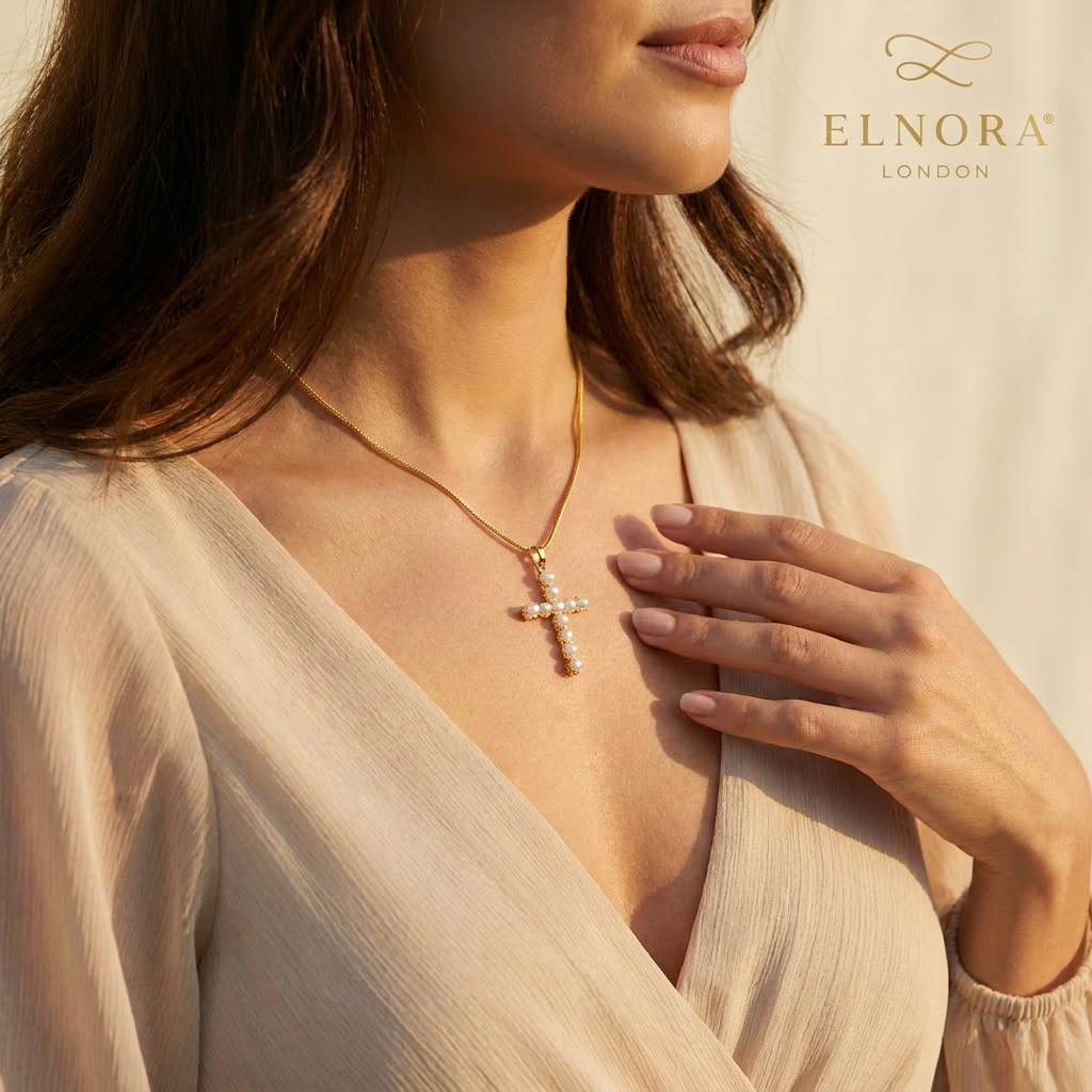 Pearl Cross Grace Necklace