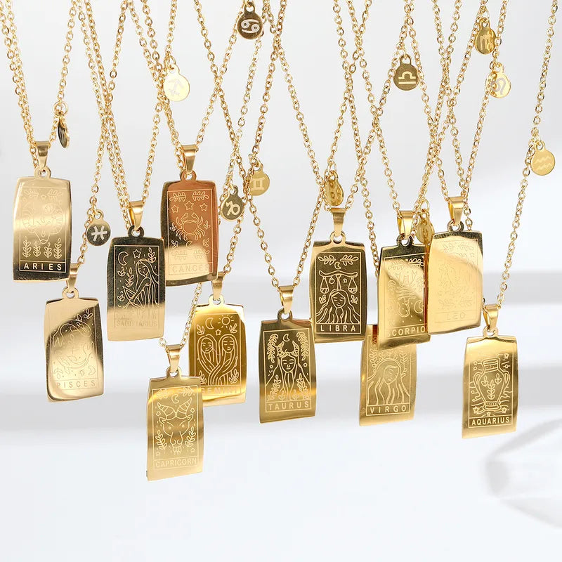 Gold Zodiac Tarot Necklace